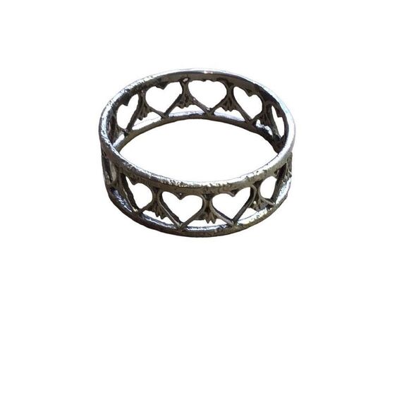Ring, Sterling Silver Heart Ring, size 5, NEW, Handmade, Artisan - Picture 2 of 5